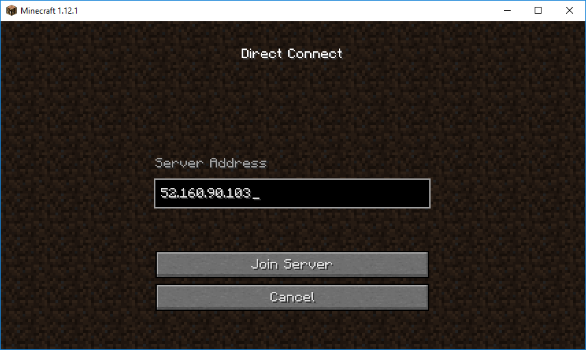Connecting to an Azure Container Instance Minecraft server